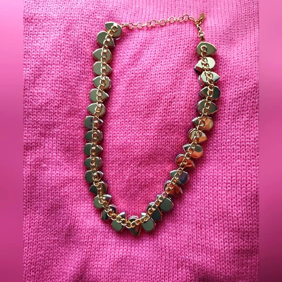 NWOT Neon Gemstone Necklace In Gold - Picture 3 of 4